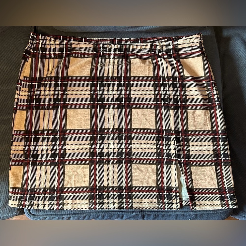 Shein Curve Tartan Skirt
